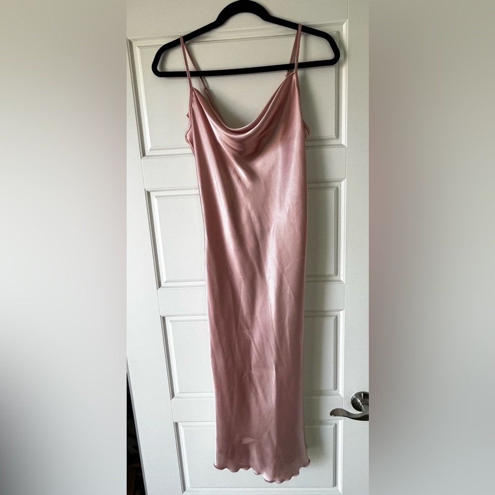 BEBE Pink Silk Dress - Small